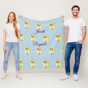 Adorable Blue Ragdoll is a Digital Star Fleece Blanket