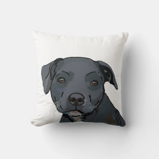 Adorable blue staffy cushion