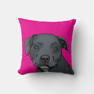 Adorable blue staffy (pink) cushion