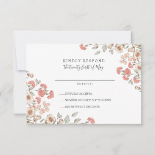 Adorable Blush flower bunch  Wedding RSVP
