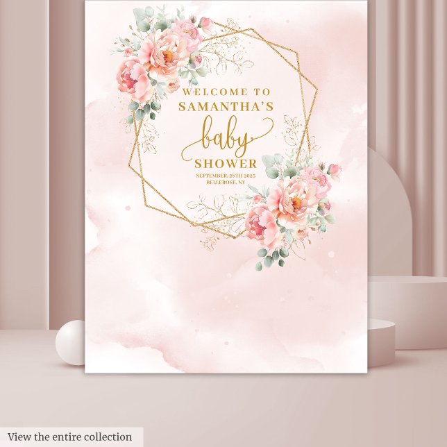 Adorable blush pink sage baby shower photo booth tapestry (Adorable blush pink sage baby shower photo booth Tapestry)
