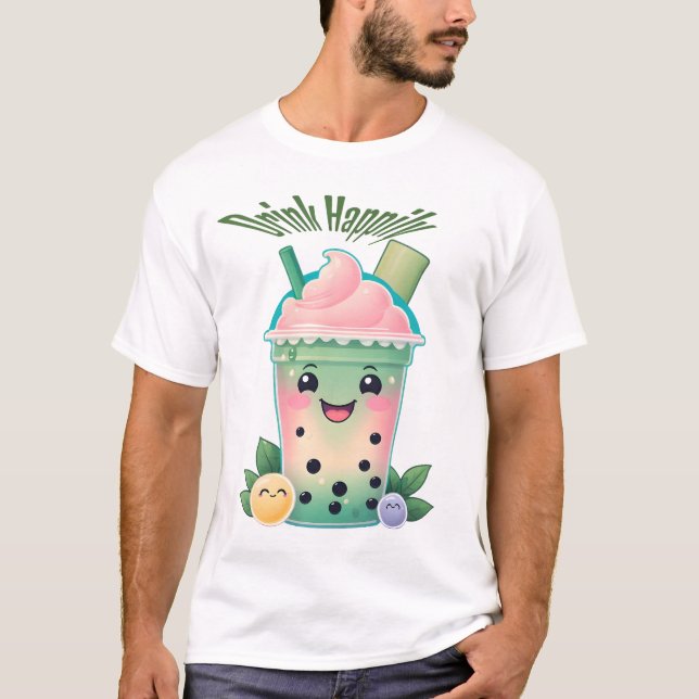 Adorable Boba Yoga Tee – Inner Peas and Boba. (Front)