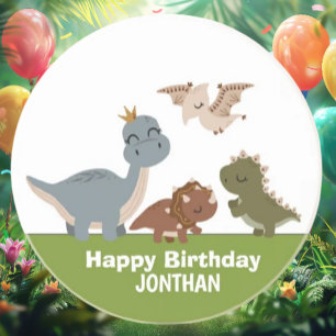 Adorable Boho Dinosaur Party Coaster