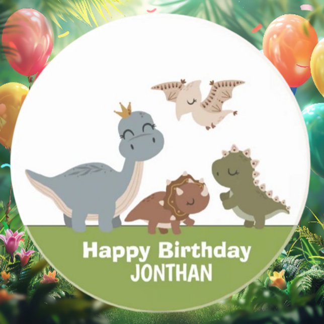 Adorable Boho Dinosaur Party Coaster (Transform your party with our Adorable Boho Dinosaur Coasters! )