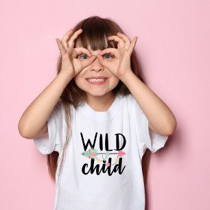 Adorable Boho WILD CHILD Toddler Girls T-Shirt
