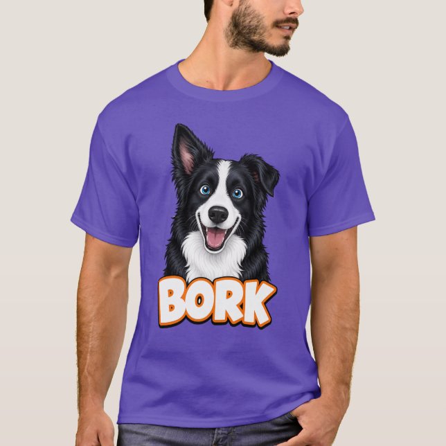 Adorable Borking Border Collie T-Shirt (Front)