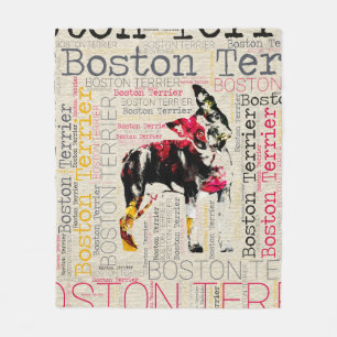 Adorable Boston Terrier Fleece Blanket