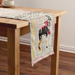 Adorable Boston Terrier Short Table Runner