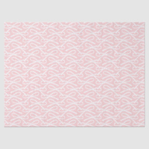 Adorable Bow Pattern Gift Wrap Pink White Tissue Paper