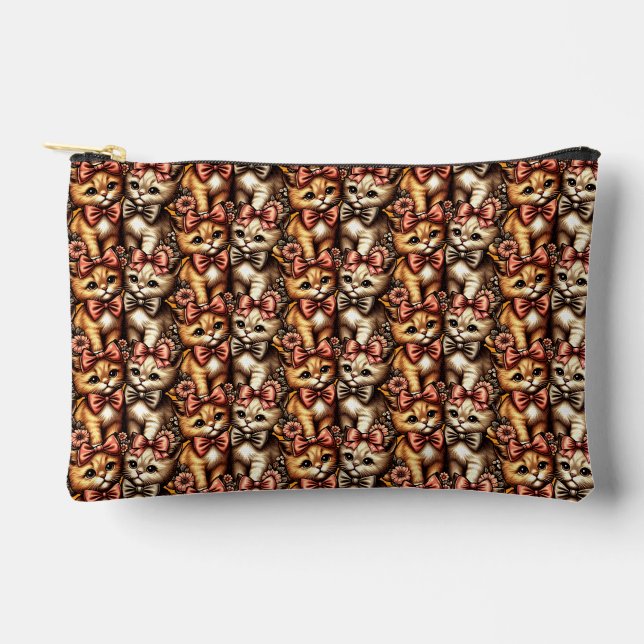 Adorable Bow-Tied Kittens Accessory Pouch (Front)
