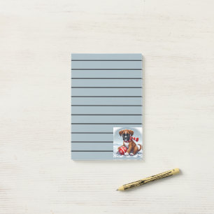 Adorable Boxer Puppy in Snowy Scenery Post-it Notes