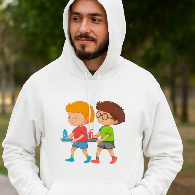 Adorable Boys Carrying Food Trays  Hoodie (Creator Uploaded)