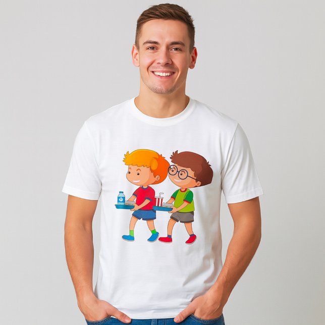 Adorable Boys Carrying Food Trays T-Shirt (Creator Uploaded)
