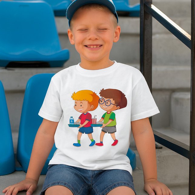 Adorable Boys Carrying Food Trays  T-Shirt (Creator Uploaded)