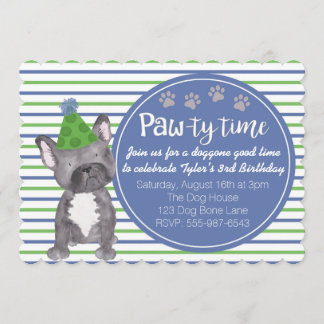 Adorable Boy's Dog Puppy Birthday Invitation