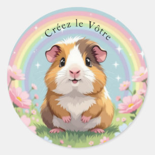 Adorable brown and white guinea pig sticker