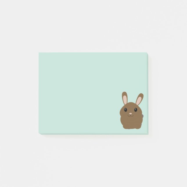 Adorable Brown Bunny Rabbit Post-it Notes (Front)