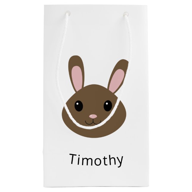 Adorable Brown Bunny Small Gift Bag (Back)