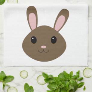 Adorable Brown Bunny Tea Towel