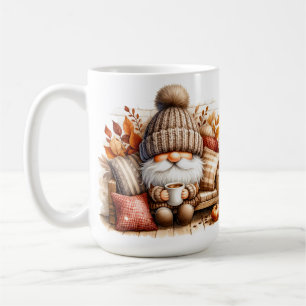 ADORABLE BROWN FALL AUTUMN GNOMES COFFEE MUG