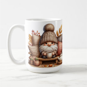 ADORABLE BROWN FALL AUTUMN GNOMES COFFEE MUG