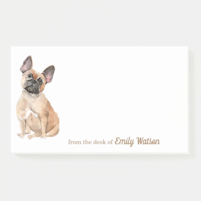 Adorable Brown French Bulldog Post-it Notes (Front)