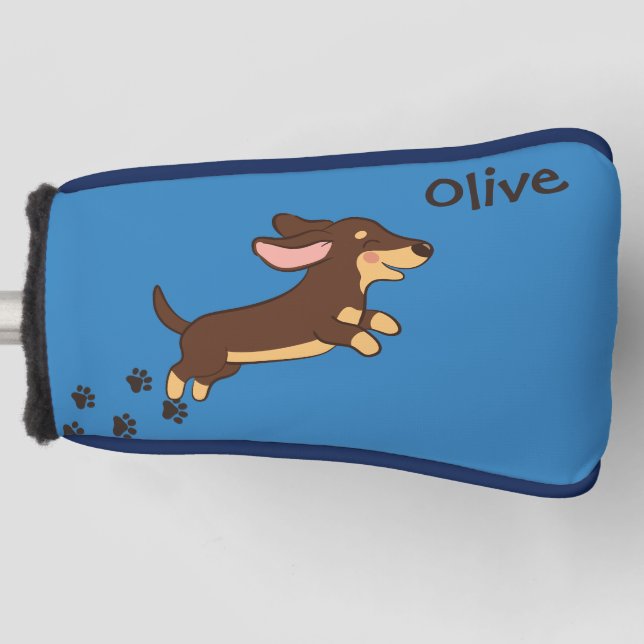 Adorable Brown Tan Dachshund Dog  Golf Head Cover (Front)