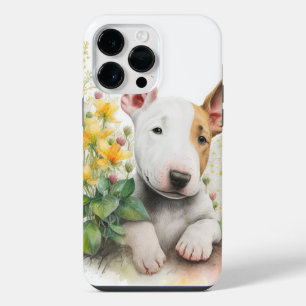 ADORABLE BROWN & WHITE BULL TERRIER PUPPY iPhone 14 PRO MAX CASE
