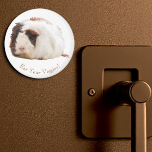 Adorable Brown White Guinea Pig Custom Message Magnet
