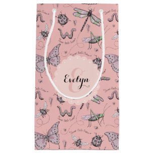 Adorable Bugs and Beetle Blush Pink Small Gift Bag