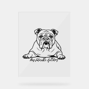 Adorable Bulldog Acrylic Sign