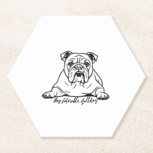Adorable Bulldog Paper Coaster
