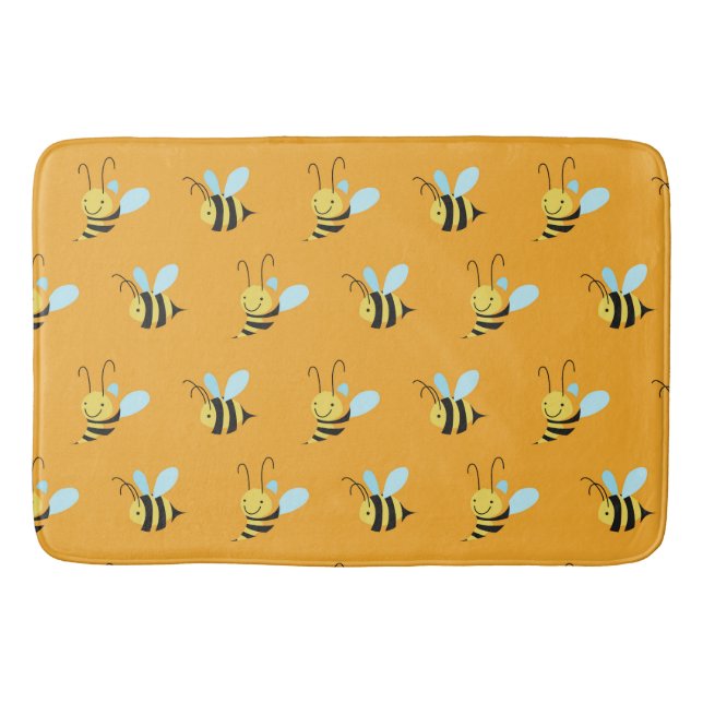 Adorable Bumble Bee Pattern Bath Mat (Front)