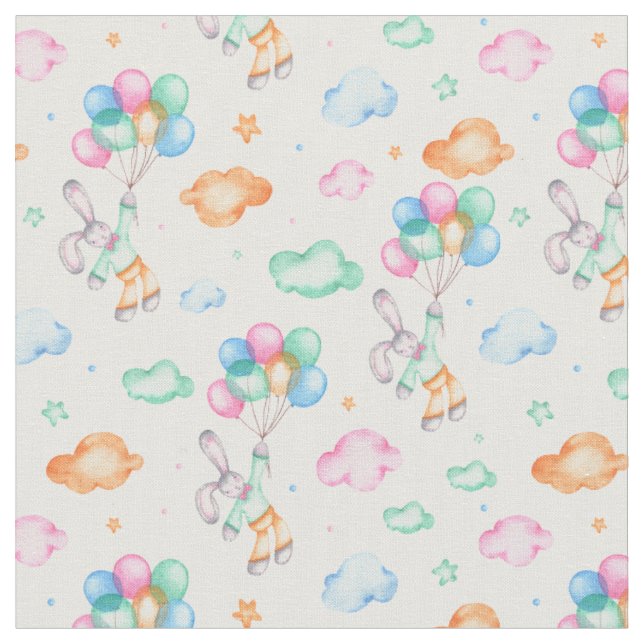 Adorable Bunnies Fabric (Close Up)