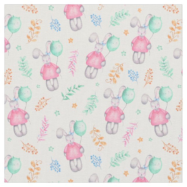 Adorable Bunnies Fabric (Close Up)