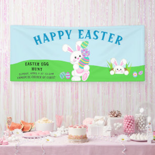 Adorable Bunny Colourful Easter Egg Hunt Banner