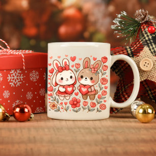 Adorable Bunny Couple Love Mug