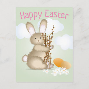 Adorable Bunny Happy Easter Postcard