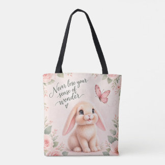 Adorable Bunny 'n Butterfly Tote Bag