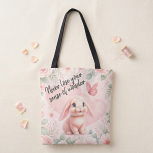 Adorable Bunny 'n Butterfly Tote Bag
