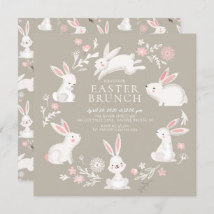Adorable Bunny Party Easter Invitation