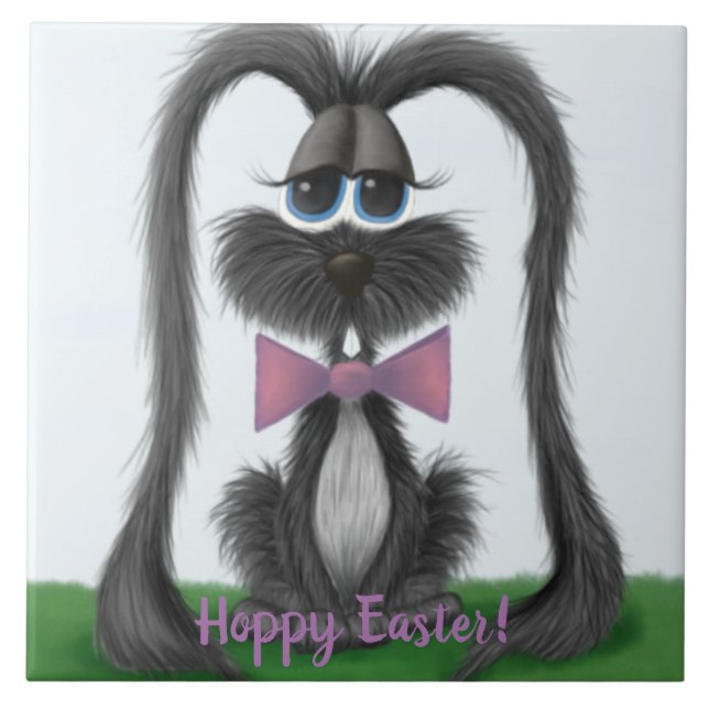 Adorable Bunny Rabbit Ceramic Tile (Front)