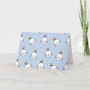 Adorable Bunny Rabbit Pattern Card
