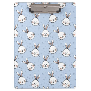 Adorable Bunny Rabbit Pattern Clipboard