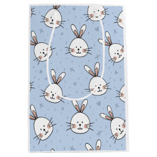 Adorable Bunny Rabbit Pattern Medium Gift Bag