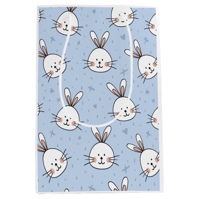Adorable Bunny Rabbit Pattern Medium Gift Bag (Front)