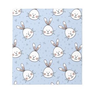 Adorable Bunny Rabbit Pattern Notepad