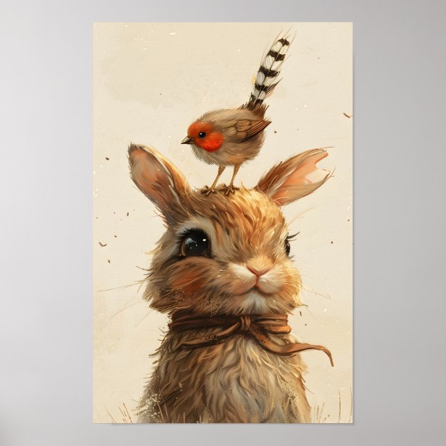 Adorable Bunny Rabbit Print  (Front)