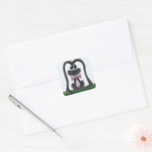 Adorable Bunny Rabbit Square Sticker
