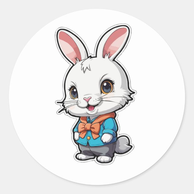 Adorable Bunny Sticker - A Hopping Good Time (Front)